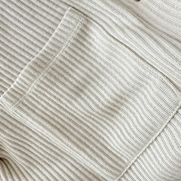 OAK + FORT Nude Beige Ribbed Lantern Sleeve Cardigan - Picture 8 of 13